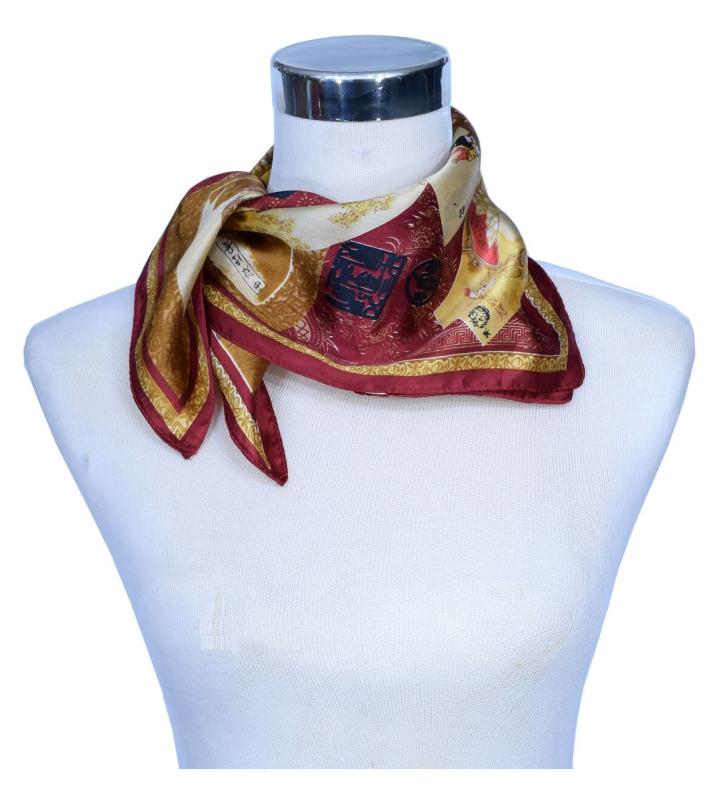 Foulard Shawl Silk Asia Asian Culture Yellow Red